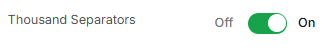 Thousand Separator Option On