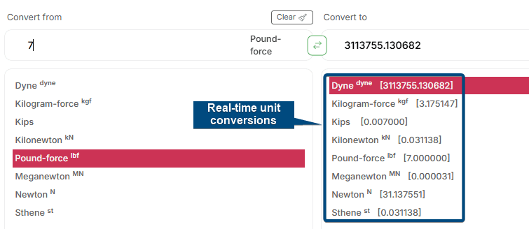 Real-time multi-unit conversion