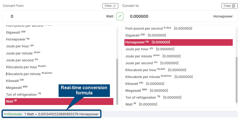 Select input and output power units